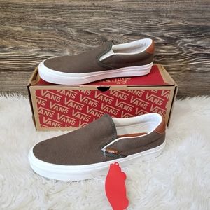 New Vans Slip On 59 Flannel Dusty Olive Sneakers